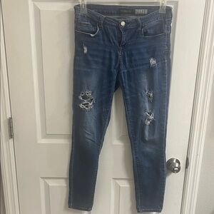 Aeropostale Dark Blue Distressed Skinny Jeans